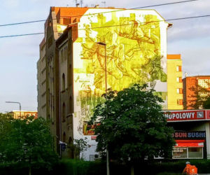 Ekologiczny mural przy Rondzie Giedroycia w Szczecinie