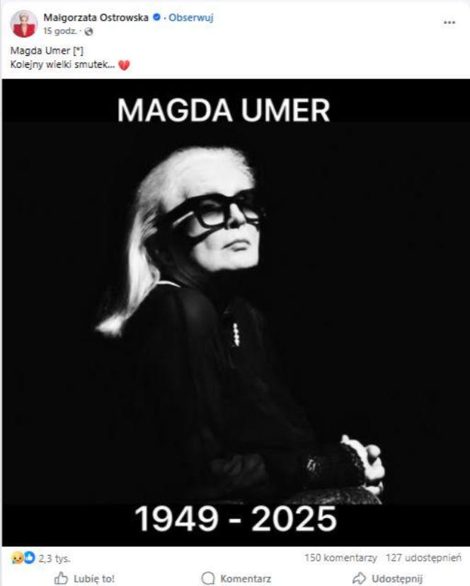 Magda Umer żegnana przez świat artystyczny