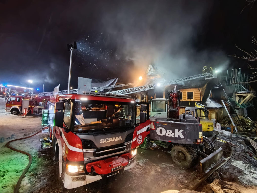 Gaszenie pożaru w Bukowinie Tatrzańskiej