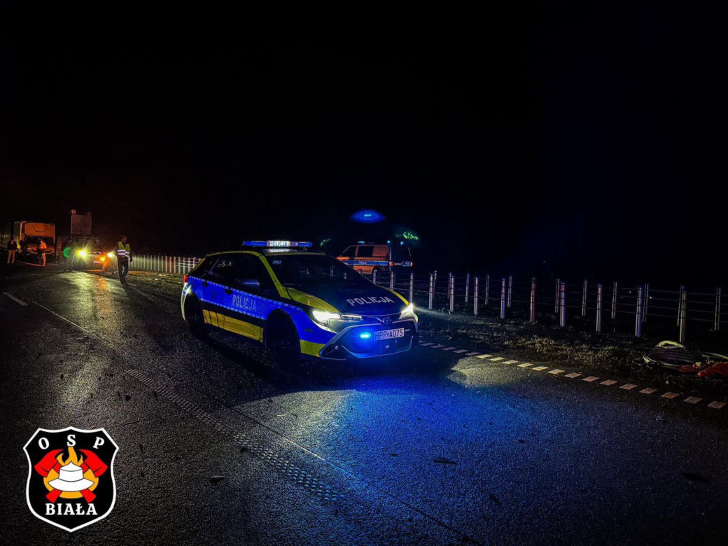 Wypadek na autostradzie A1 w Szarlejce