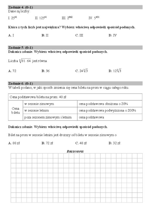 Egzamin z matematyki