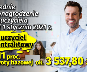 Średnie wynagrodzenie nauczyciela od 1 stycznia 2021: nauczyciel kontraktowy