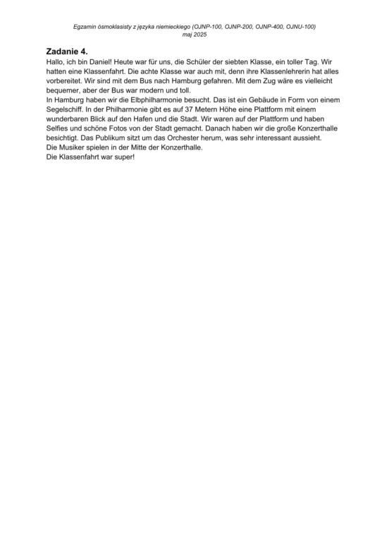 Egzamin ósmoklasisty niemiecki 2025 - arkusz CKE 15.05.2025