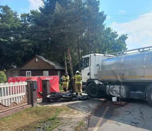 Tragiczny wypadek w Borsukach - zginął motocyklista. Droga jest zablokowana!
