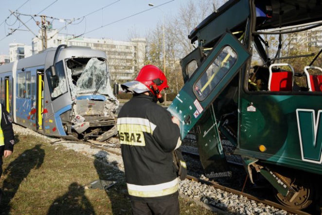 WROCŁAW: Zderzenie trzech TRAMWAJÓW - YOUTUBE, 21 osób RANNYCH