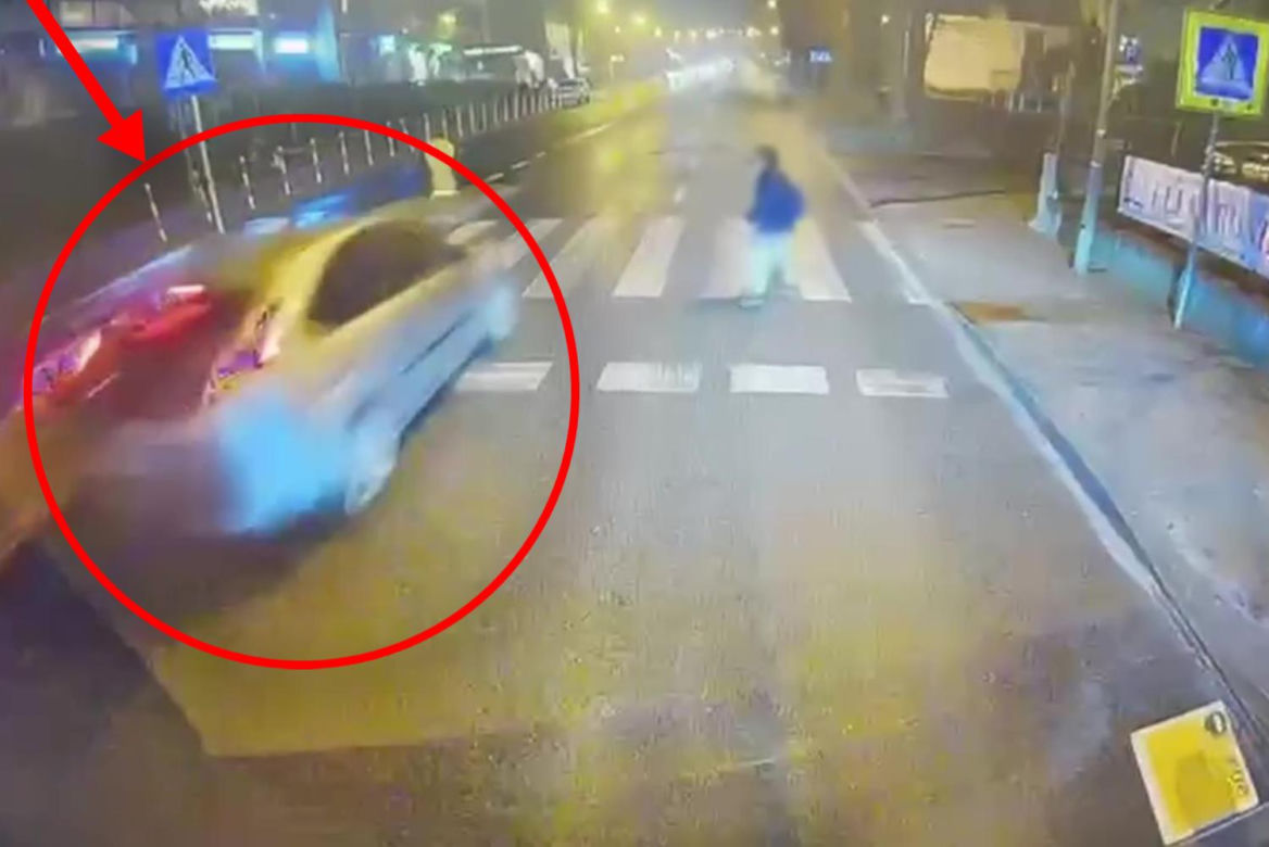 Pirat w Fordzie omal nie staranował pieszego na pasach
