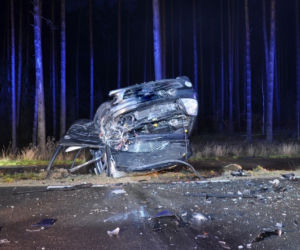 Wypadek na trasie Pisz - Turośl. Matka z dzieckiem w szpitalu