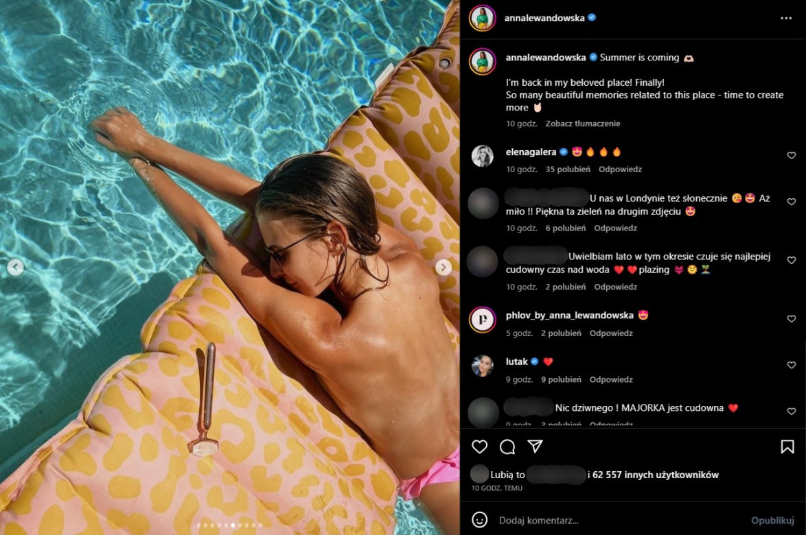 Anna Lewandowska bez stanika