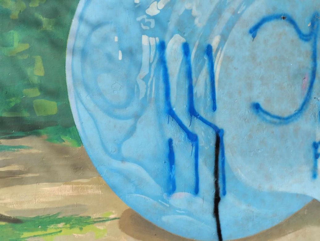Mural w Parku Szczęśliwickim zniszczony