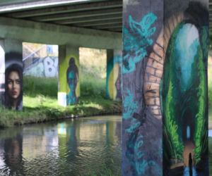 Zjawiskowe murale na filarach mostu przy Bystrzycy w Lublinie