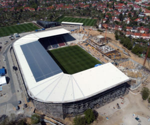 Trwa budowa Stadionu Miejskiego im. Floriana Krygiera w Szczecinie 