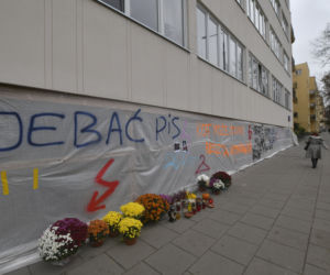 Protestujący pomazali Żoliborz!
