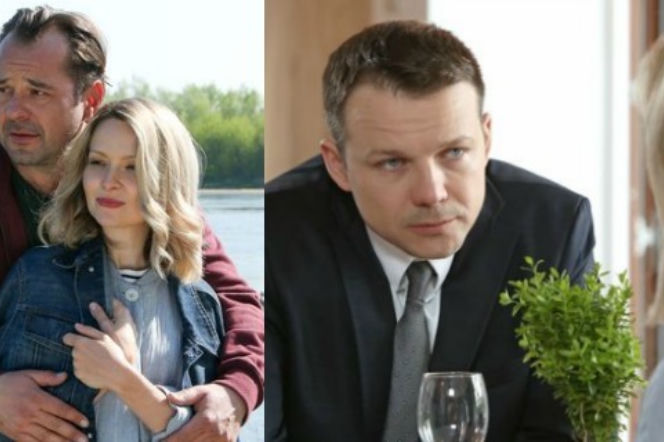 Barwy szczęścia. Bożena (Marieta Żukowska), Bruno (Lesław Żurek), Borys (Jakub Wieczorek)