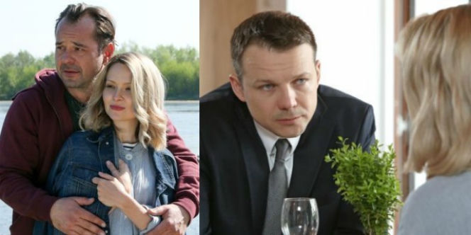 Barwy szczęścia. Bożena (Marieta Żukowska), Bruno (Lesław Żurek), Borys (Jakub Wieczorek)