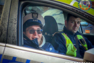 Kuba Znojek odwiedził szczecińskich policjantów