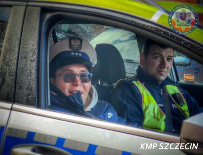 Kuba Znojek odwiedził szczecińskich policjantów