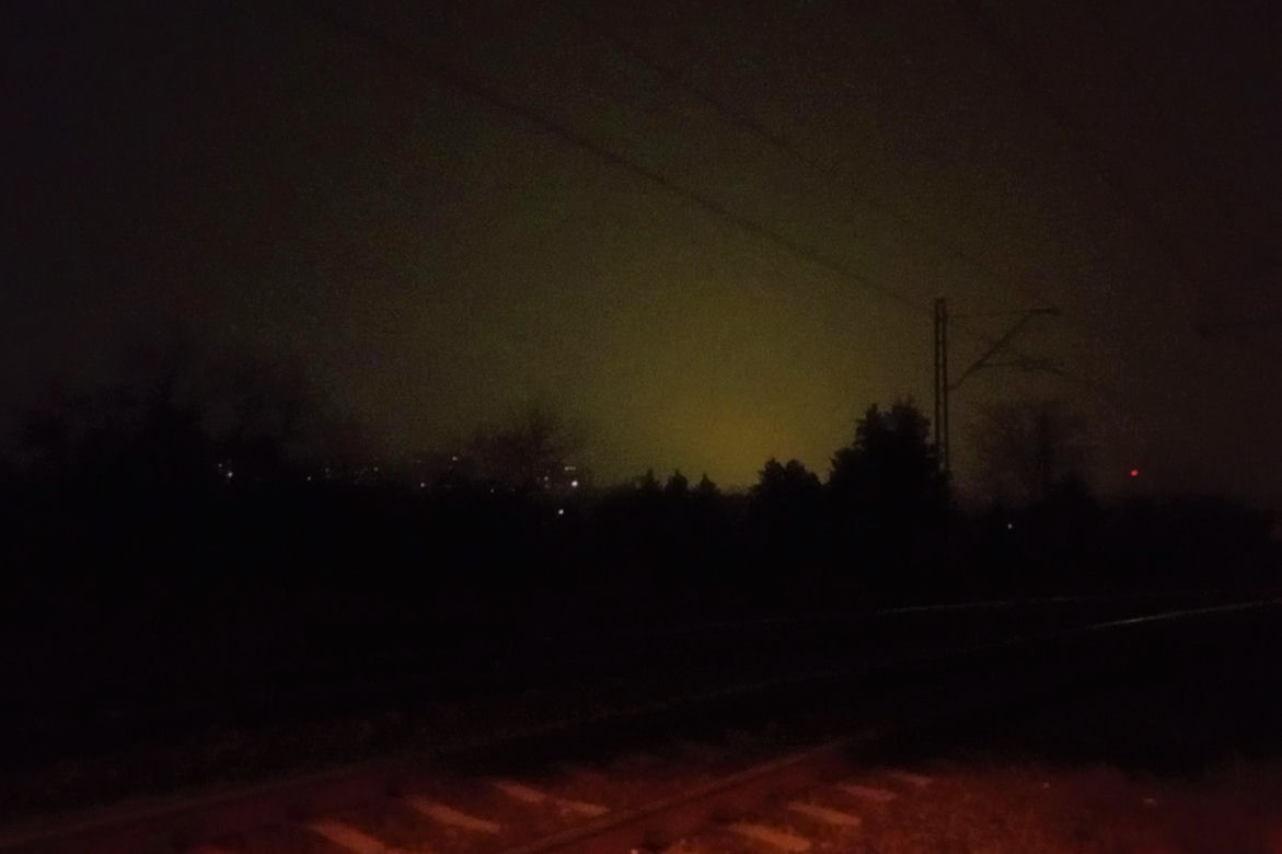 Pomarańczowa łuna nad Szczecinem