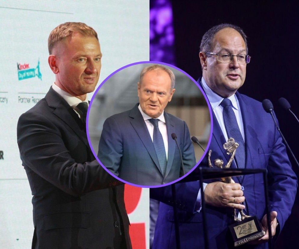 Sławomir Nitras i Marian Kmita, a na miniaturowym zdjęciu Donald Tusk. O konflikcie w PKOl czytaj w SE Supersport.