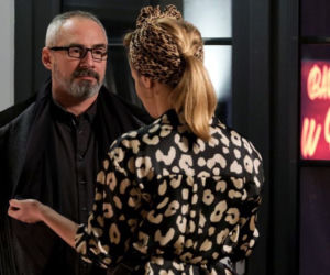 M jak miłość. Werner (Jacek Kopczyński), Sandra (Anna Oberc)