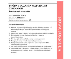 Matura próbna 2020 biologia, str.1