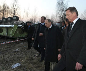 Putin na miejscu katastrofy z Smoleńsku 