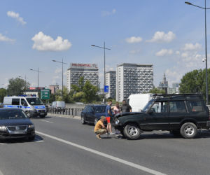 Zderzenie na Trasie Łazienkowskiej