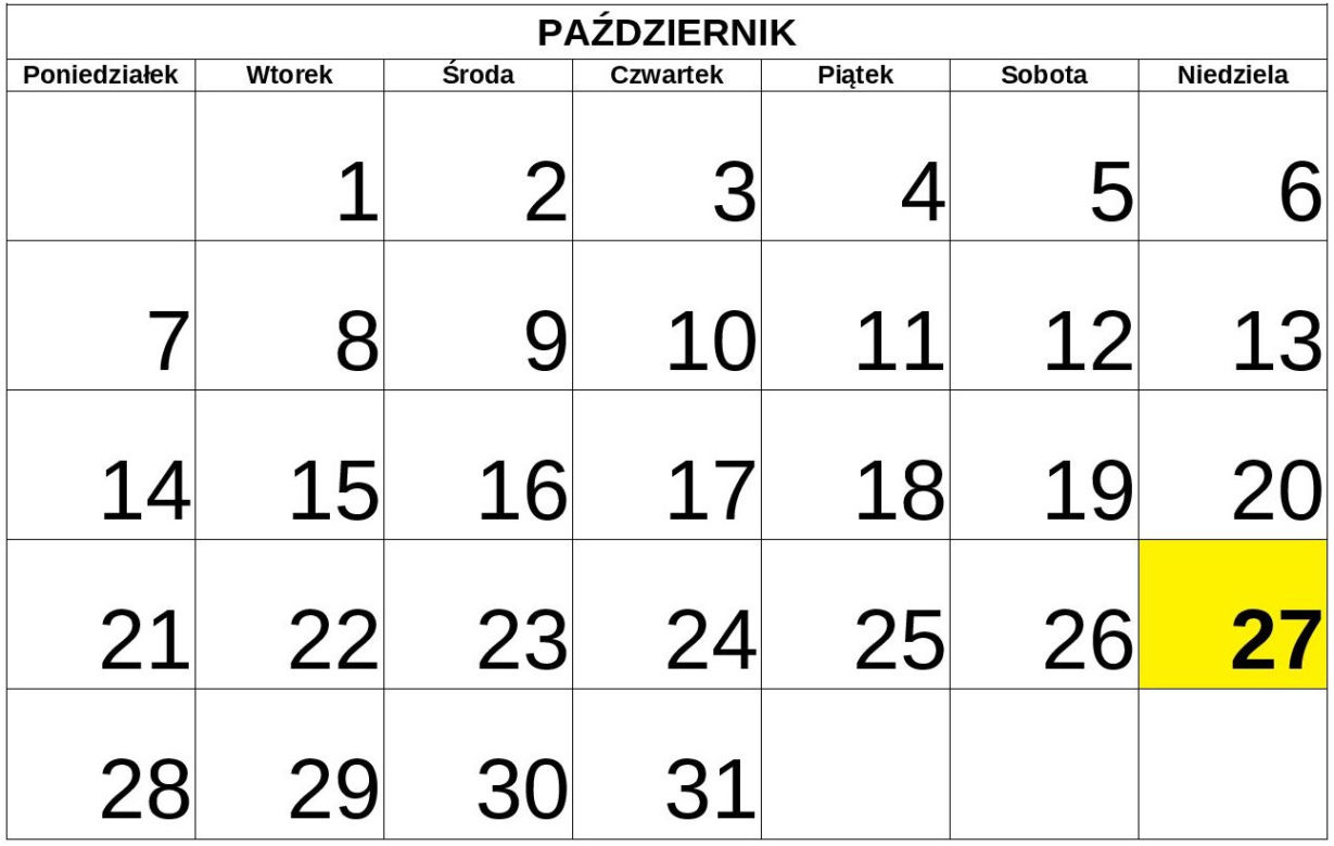 Niedziele handlowe 2019 - PAŹDZIERNIK