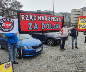 Protest taksówkarzy w Warszawie