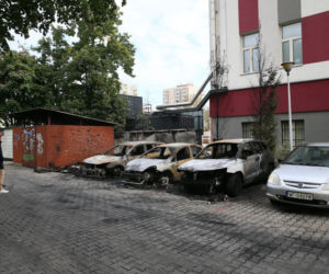 Na Gocławiu spłonęły auta