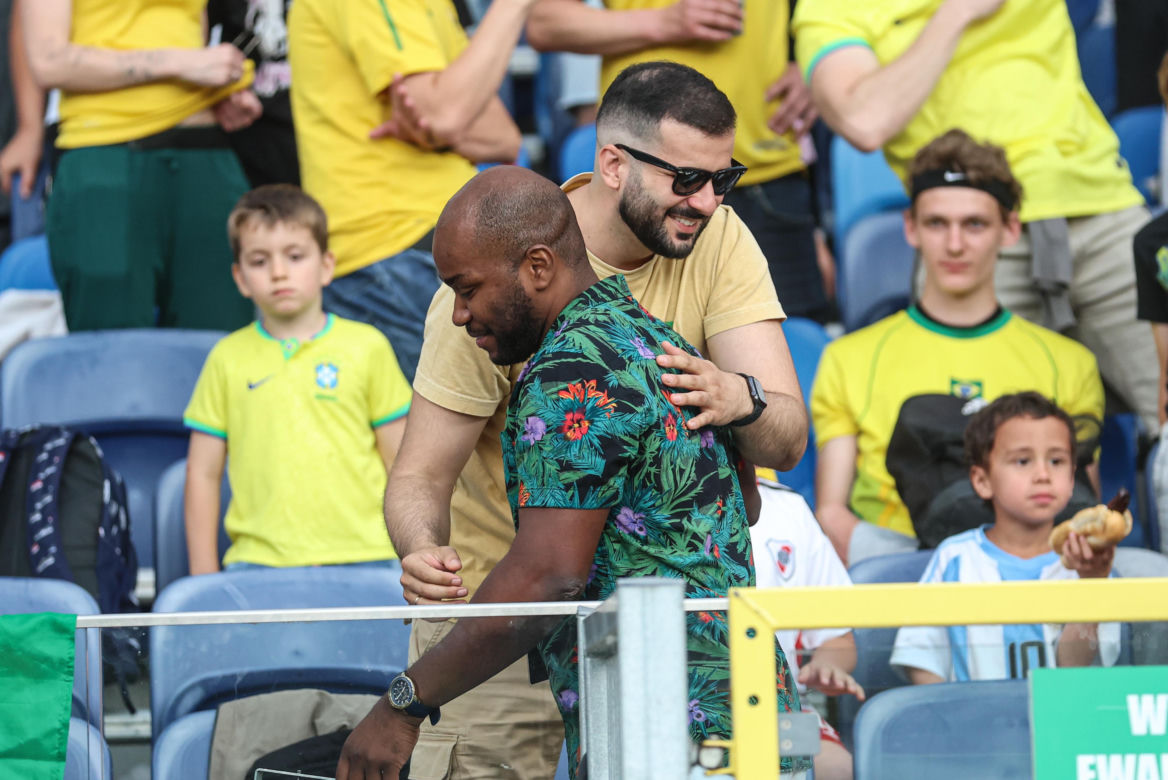 Kibice na meczu gwiazd Polska - Brazylia na Stadionie Śląskim