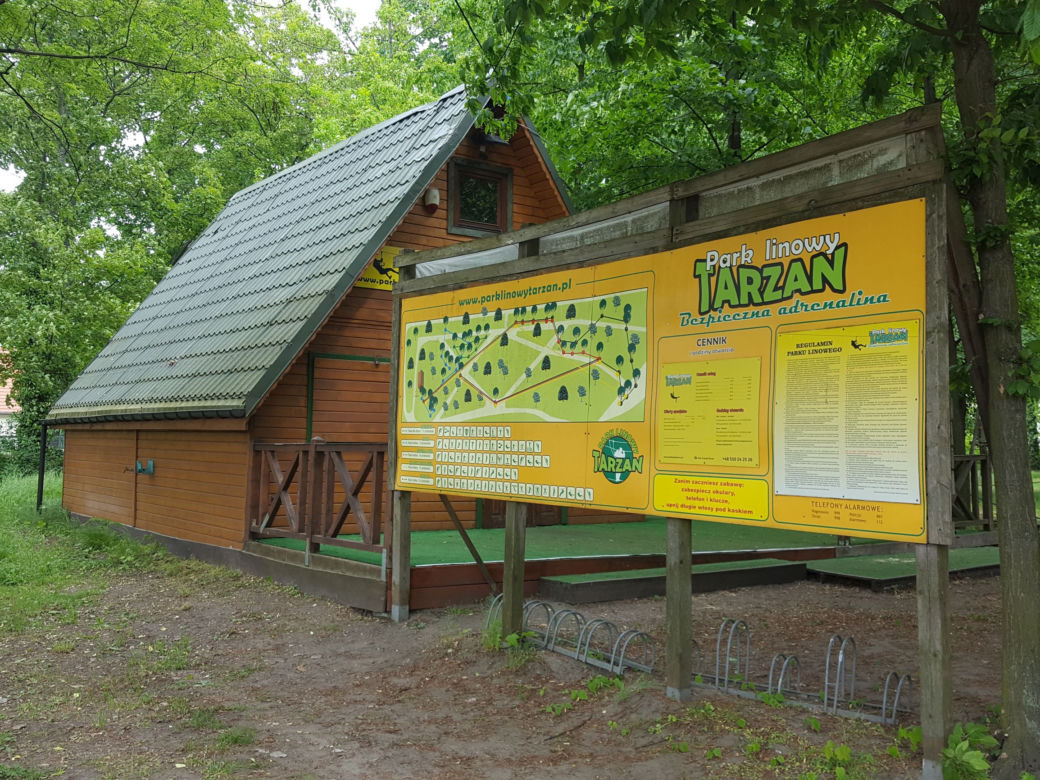 Park Linowy "Tarzan" w Lesznie na kilka dni przed otwarciem