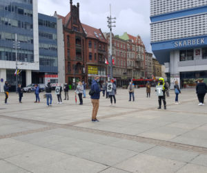 Protest przeciwko wyborom korespondencyjnym w Katowicach 