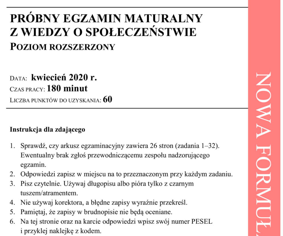Matura próbna 2020 WOS