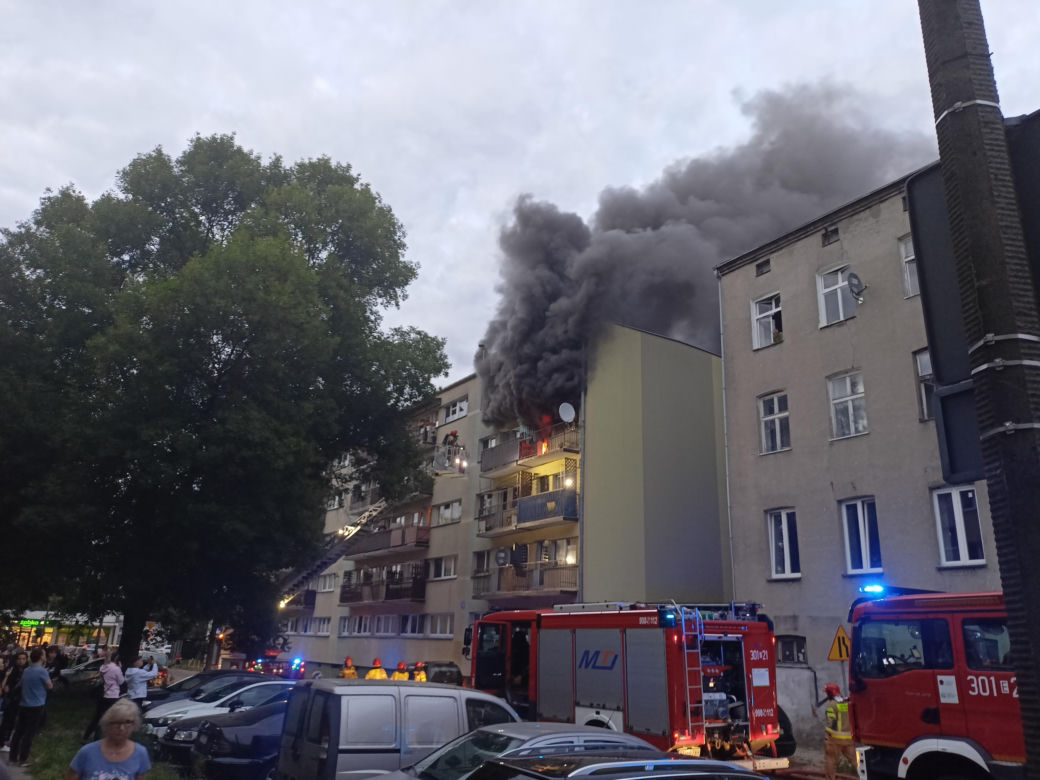 Pożar na Waryńskiego w Łodzi