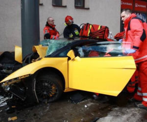 wypadek Lamborghini Gallardo w Sopocie