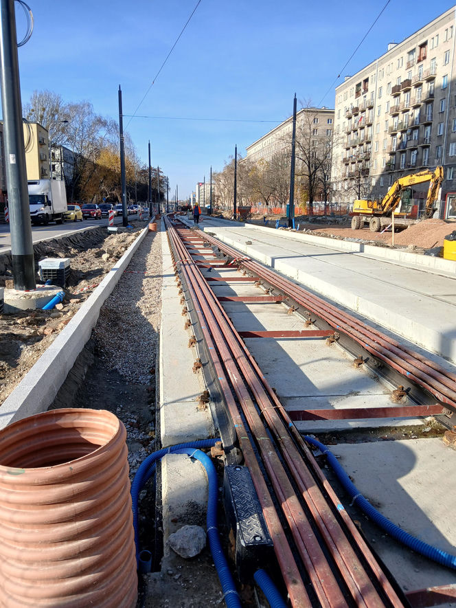 Budowa tramwaju do Dworca Zachodniego w listopadzie 2025 r.