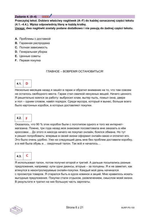 Matura 2025 rosyjski: ODPOWIEDZI do wszystkich zadań, gotowe rozwiązania matury z rosyjskiego - Formuła 2023 [7.05.2025]	