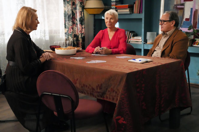 Barwy szczęścia, odc. 3349. Jerzy (Bronisław Wrocławski), Wanda (Maja Barełkowska), Krystyna (Hanna Bieluszko)