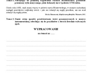 Historia muzyki matura