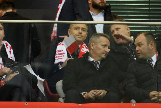 Karol Nawrocki na meczu Polska - Holandia