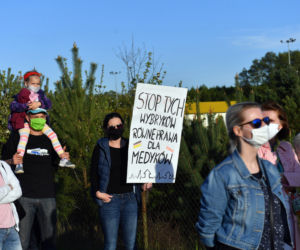 Protest medyków na granicy polsko-niemieckiej w Lubieszynie