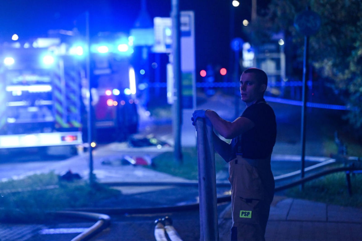 Pożar pustostanu w Warszawie (23.09.2025)