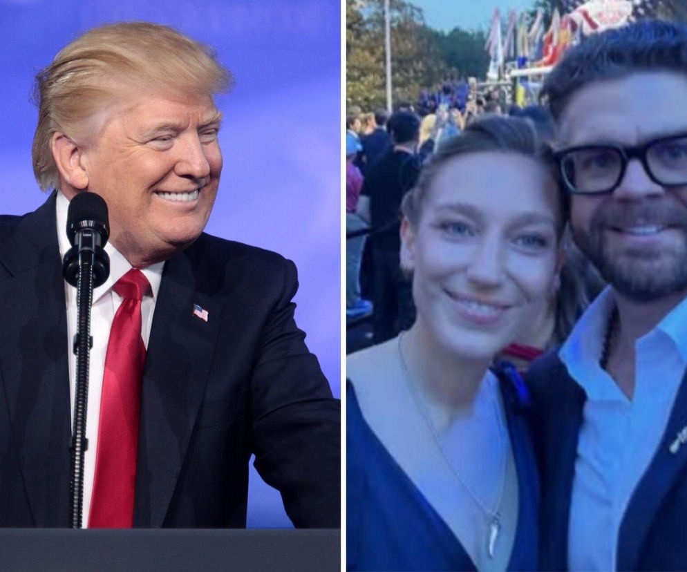 Uśmiechnięty Donald Trump za mównicą i selfie Jacka Osbourne'a z partnerką na tle tłumu podczas urodzin polityka. Więcej o udziale syna Ozzy'ego Osbourne'a w urodzinach Donalda Trumpa przeczytasz na naszym portalu.