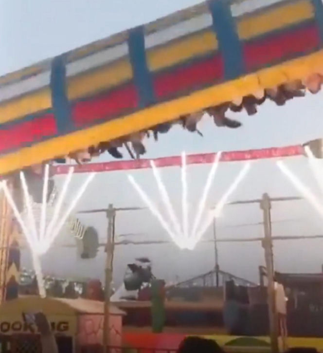 Rozpędzona karuzela z ludźmi runęła na oczach tłumu! Jedna osoba zginęła, 13 rannych