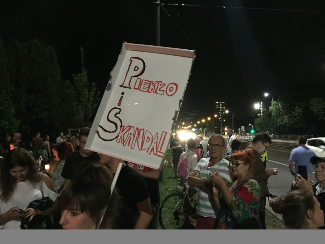 Protest przed domem Jarosława Kaczyńskiego, 22 lipca