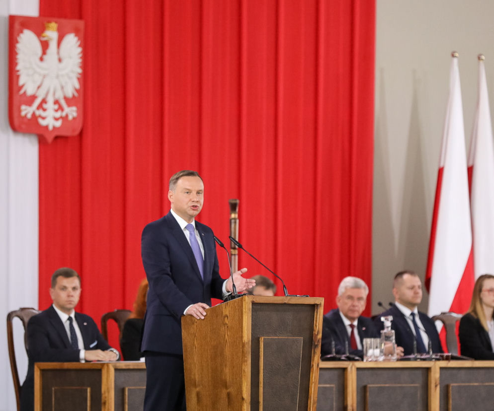 Prezydent Andrzej Duda przemawiał na Zgromadzeniu Narodowym z okazji 550-lecia polskiego parlamentaryzmu