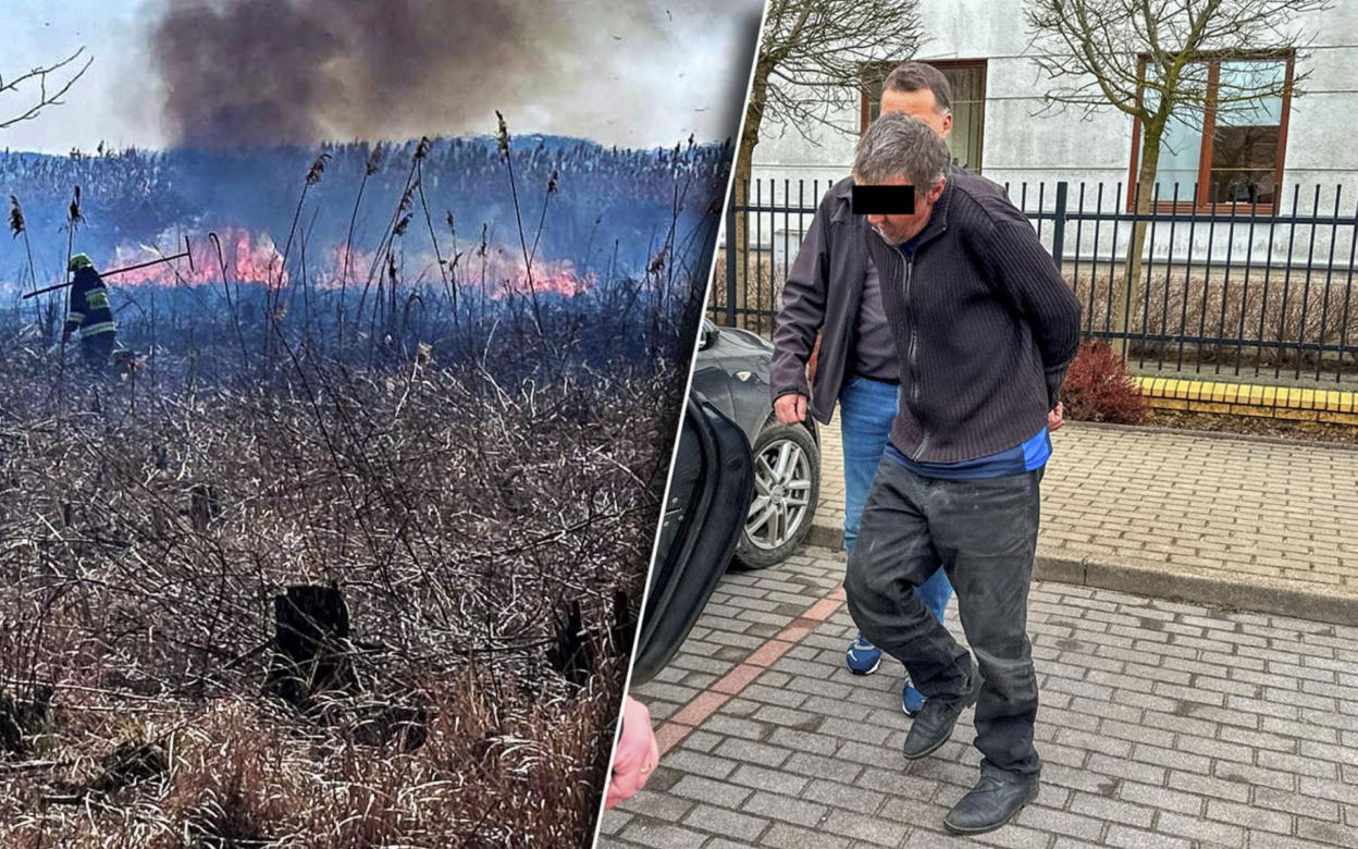 Pożar trzcinowiska nad jeziorem Dargin. Dwóch mężczyzn z zarzutami! Makabra na Mazurach