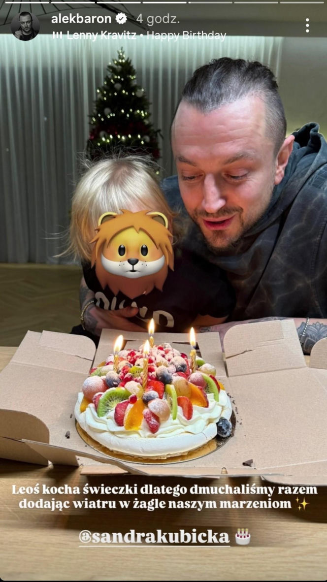 Aleksander Milwiw-Baron już świętował urodziny. Taką niespodziankę przygotowała dla niego Sandra z Leosiem