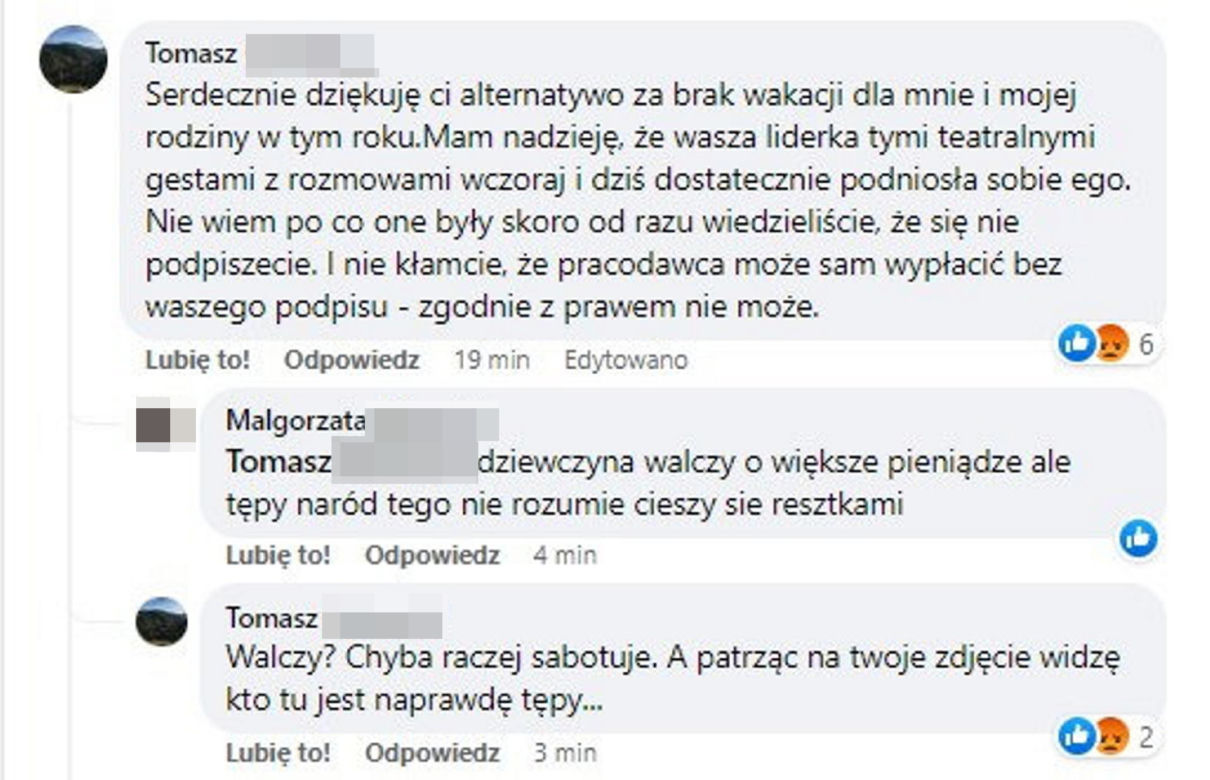 konflikt związkowców  w ZUS