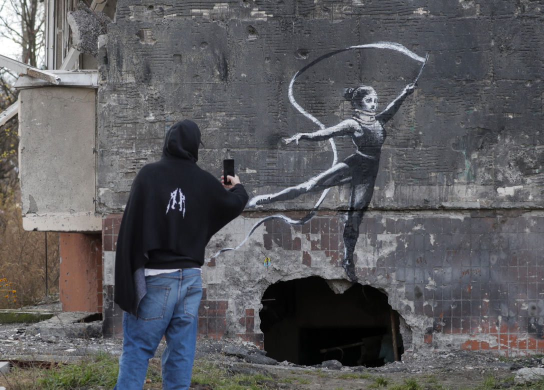 Banksy tam był. Powstała seria ulicznych graffiti w Ukrainie